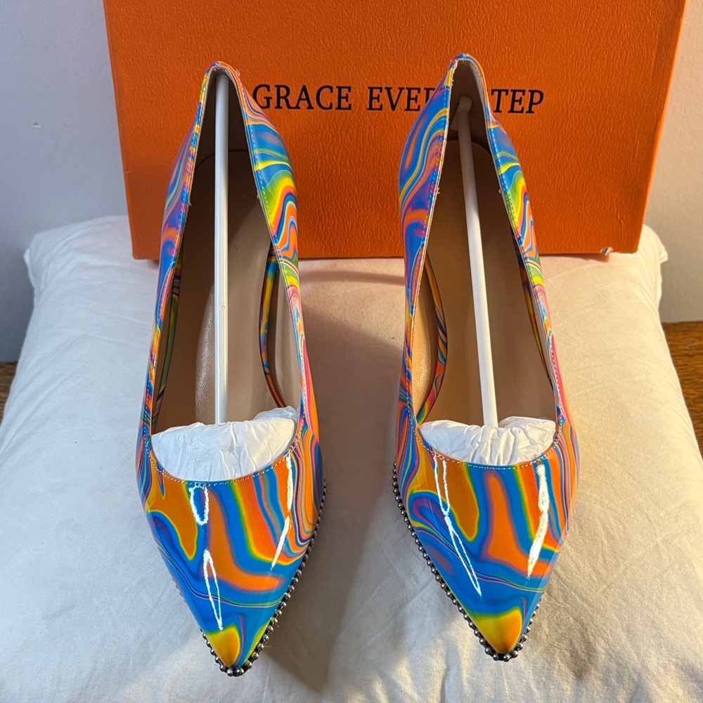Multicolor Pointed-Toe 3” Heels